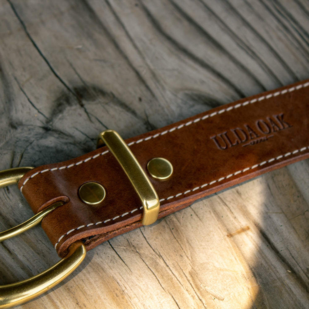 1.5" veg tan belt-hickory, solid brass