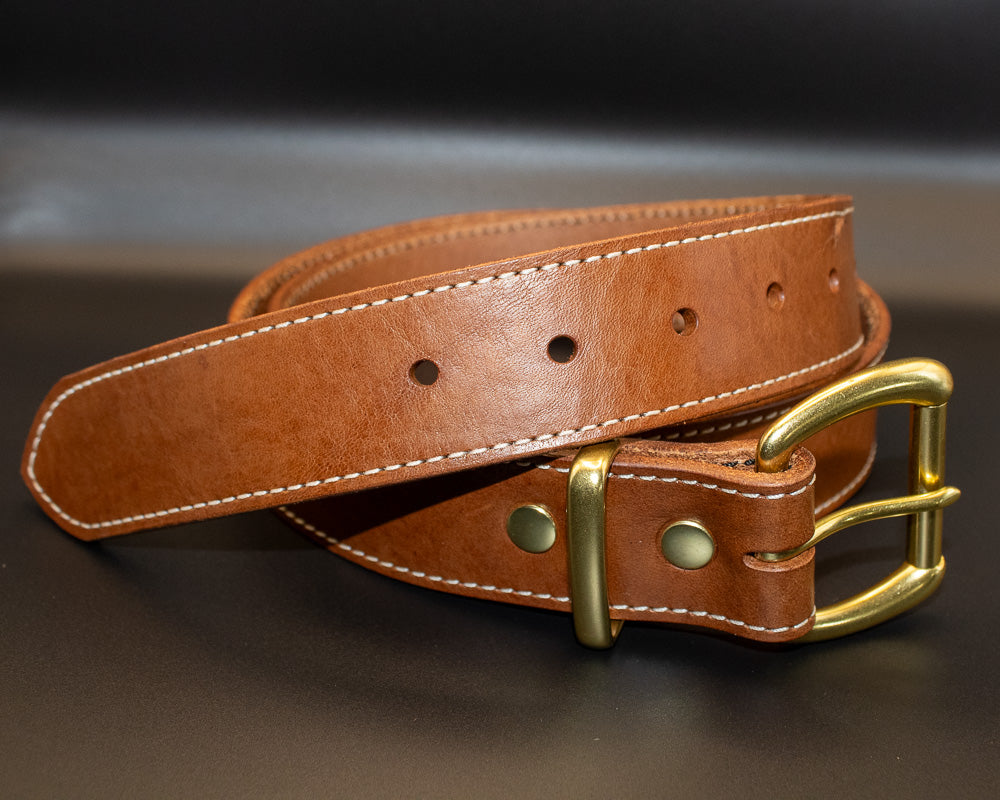 1.5" veg tan belt-hickory, solid brass